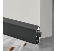 Bas de Porte Automatique Balai de Porte Automatique en Applique | Cale-porte Insonorisée pour Bas de Porte, Kit de Joint D'étanchéité Anti-poussière(Black,180cm(70.8in))
