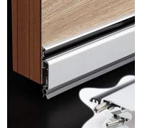 Bas de Porte Automatique Balai de Porte éTroit Auto-Ajustable Aluminium | Joint D'étanchéité de Porte, Joint de Bas de Porte Automatique Argenté, Montage en Surface, Pour Joint de Porte
