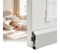Bas de Porte Automatique Montage en Applique, Isolation Acoustique | Isolation Acoustique, Bas de Porte Coupe-bise Réglable, Descente de 15 mm, Profilé en Aluminium Étroit(White L,65cm/25.6in)