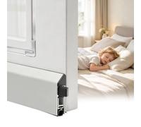 Bas de Porte Automatique Montage en Applique, Isolation Acoustique | Isolation Acoustique, Bas de Porte Coupe-bise Réglable, Descente de 15 mm, Profilé en Aluminium Étroit(White R,85cm/33.5in)