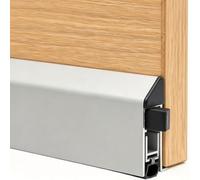 Bas de Porte Automatique Plinthe Automatique pour Porte,montage en Applique | Bande de Calfeutrage pour Portes en Aluminium Argenté, Joint D'étanchéité Autocollant pour Portes Intérieures et Extérieures