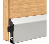 Bas de Porte Automatique Plinthe Automatique pour Porte,montage en Applique | Bande de Calfeutrage pour Portes en Aluminium Argenté, Joint D'étanchéité Autocollant pour Portes Intérieures et Extérieures