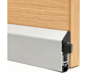 Bas de Porte Automatique Plinthe Automatique pour Porte,montage en Applique | Bande de Calfeutrage pour Portes en Aluminium Argenté, Joint D'étanchéité Autocollant pour Portes Intérieures et Extérieures