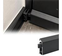 Bas de Porte Automatique Plinthe Automatique pour Porte,Montage en Applique | Bas de Porte Autocollant Anti-courants D'air, Profilé D'étanchéité en Aluminium Noir Mat pour Portes en Bois ou en Métal