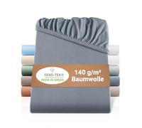 BaSaTex - Drap-Housse en Jersey Bio 120x200 cm - Drap-Housse en 100% Coton Bio certifié GOTS - 120x200 cm - Couleur : Anthracite