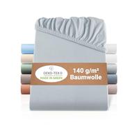 BaSaTex - Drap-Housse en Jersey Bio 120x200 cm - Drap-Housse en 100% Coton Bio certifié GOTS - 120x200 cm - Couleur : Gris Clair