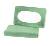 BaSaTex - Housses de Coussin Bio 2 pièces pour oreillers de Nuque et oreillers de santé | 97% Coton certifié GOTS + 3% élasthanne | env. 45-60 x 30-40 cm - 20 cm de Hauteur | Vert Tilleul