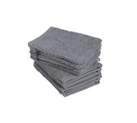BaSaTex - Lot de 10 Gants de Toilette, Taille 15x21 cm en Anthracite 100% Coton