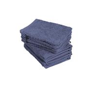 BaSaTex - Lot de 10 Gants de Toilette, Taille 15x21 cm en Marine 100% Coton