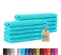 BaSaTex SUPERTOLL - Lot de 10 Serviettes pour invités, 100% Coton (Turquoise, 30 x 50 cm)