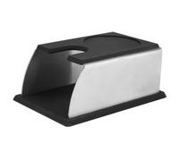 Base amortisseur de café avec poignée en acier inoxydable pour siège en poudre de café, support de coussin antirouille noir