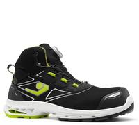 Base B1714A Copenhagen BOA Chaussures de sécurité montantes imperméables à lacets S7S ESD antidérapantes, légères, respirantes, antistatiques avec absorption des chocs, noir/vert, 45 EU