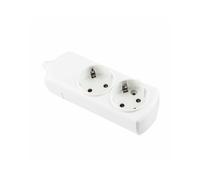 Base blanche à 2 prises sans câble, idéale pour connecter des appareils électriques dans des espaces sans prise.