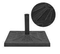 vidaXL Pied de parasol Carré en résine 19 kg Noir