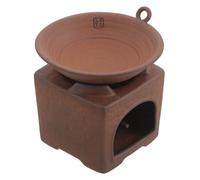 Base Chauffante pour Théière en Argile, Style Japonerie Zen, Faite Main | Chauffe-théière Rustique, Répartition Homogène Chaleur, Contrôle Précis, Usage Maison et Restaurant