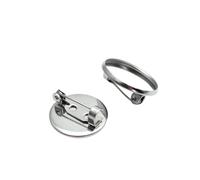 Base de broche en acier inoxydable, Bases de fermoir broche en acier inoxydable, paquet 5, diamètre intérieur argenté (12-30) mm(Inner Dia 18MM)