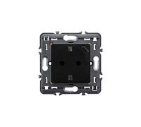 Base de courant 2P+T avec obturateurs et bornes automatiques 10/16 A 230 V + 1 sortie USB type C modèle Valena Next Noir 6 x 8,5 x 8,5 cm (référence : Legrand 741434)