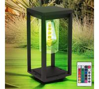 Base de jardin lumière télécommande noire décoration de jardin lampe d'extérieur sur pied dimmable angulaire dans un ensemble comprenant des ampoules LED RVB