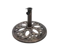 Pied de Parasol COSTWAY - 12,5KG pour Mât Ø 38mm/48mm, en Fonte, Design Elégant, Bronze , Convient pour Balcon, Jardin, Plage
