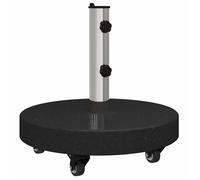Base de parasol en granit - vidaXL - Noir - 45x45x45 cm - 30 kg - Roulable - Granite et acier inoxydable
