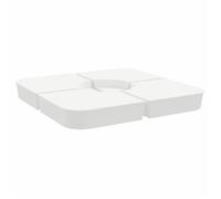 Base de parasol pour pied croisé - vidaxl - 4 pièces - Polypropylène - 100x100x11 cm - Blanc - Remplissage sable 70 L