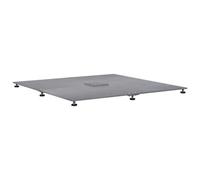 Base De Parasol Solide Carré 100 X 100 X 4 Cm Avec Niveleurs Réglables Tendance En Acier Gris Foncé Helloshop26 02_0056196 Multicolore