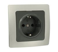 Base de Red schuko encastrée 16 A plata-gris