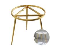 Base de Table Ronde Robuste, 50x50x45cm Pieds de Table Basse en Acier avec Pieds de Protection, Support Triangulaire pour Le Bureau à Manger, Finition Noire