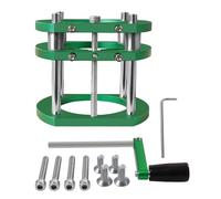 Base élévatrice manuelle avec tige filetée centrale, vert | Structure de plaque de montage stable, utilisation de matériel de contrôle de hauteur de table d'atelier