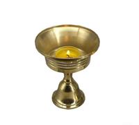 Base finition cuivre antique pour support de lampe à huile | Construction en cuivre massif, stabilité de poids lourd, empêche le basculement, s'adapte aux lampes à beurre standard