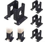 Base Fixation Poteau pour bois Ajustable Acier Épais 2.7mm Base | Acier épais 2.7mm, finition noire anti-rouille, pour idéal extérieur, réglable pour poteaux pour 4x4, pour lot de 4