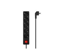 Aisens Base Multiple 5 Prises avec Interrupteur avec Câble 3×1.5mm2 - 1.4m - Couleur Noir