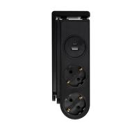 Base multiple avec clip de fixation pour table 2 prises 16 A 250 V + 2 câble USB 1,5 m 3G1,5 SIMON