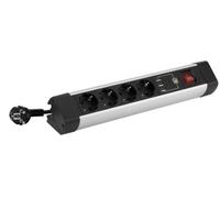 Base Multiple avec Fixation pour Table 4 Prises 16 A 250 V + 3 USB avec câble 1,5 m 3G1,5 en Aluminium SIMON