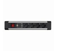 Base Multiple rotative avec Fixation pour Table 4 Prises 16 A 250 V + 3 USB avec câble 1,5 m 3G1,5 en Aluminium SIMON