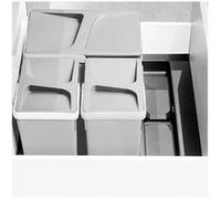 Emuca - Base Recycle pour poubelles pour tiroir de Cuisine, 3 cavitès, Plastique Gris Anthracite, Plastique, 1 ut.