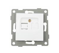 Base RJ45 - base encastrable blanche, 1 port, fabriquée en plastique résistant, idéale pour les installations électriques modernes. *