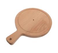 Base Ronde en Bois pour Râpe à Fromage, Support avec Poignée | Plateau de 8,7 Pouces, Style Minimaliste, Usage la Cuisine et Dessert, Facile à Ranger, Beige