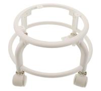 Base Roulante pour Tabouret D'atelier à Roulettes, Métal Blanc | Cadre Rond Pivotant à 360°, Mouvement Silencieux, Protection du Sol, pour Spa, Centre de Soins et Studio