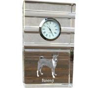 Basenji - horloge en verre avec photo, photo de chien en cristal, horloge sur pied personnalisée pour bureau de la marque Art-Dog