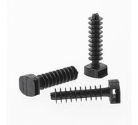 Bases de serrage à goujon Klauke noires 37mm x 6,5mm, lot de 100