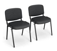 BASETBL Chaise de Conférence Empilable, Chaise Visiteur avec Rembourrage et Structure en Métal Solide, Chaise Empilable pour Salle de Conférence, Salle d’Attente et Espace d’Accueil - Deux Chaises