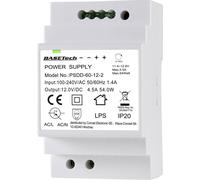 Basetech BT-2250320 Alimentation rail DIN 12 V 4.5 A 54 W Nbr. de sorties:2 x Contenu 1 pc(s)
