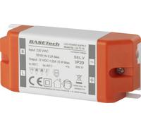 Basetech LD-12-15 Transformateur pour LED à tension constante 15 W 1.25 A homologué pour les meubles, surtention, montage sur des
