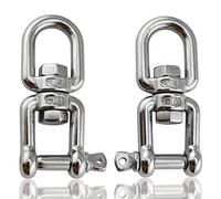 Basetousual M8 Manille De Levage Inox, 2 Pièces | Manille Inox ，Anneau Pivotant œIl à œIl , pour Chaise Suspendue, Sac de Sable,Industrie, Voyages,Pêche, Outils D'alpinisme