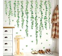 BASHOM SG2-112 Vert Eucalyptus Feuilles De Vigne Stickers Muraux Aquarelle Plantes Stickers Amovibles pour Pépinière Chambre Salon Art Home Decor décoration