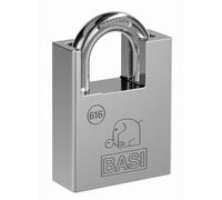 BASI Cadenas massif - Largeur : 60 mm - Cadenas de sécurité avec boîtier en acier revêtu - Protection d'arceau intégrée - Pour l'intérieur et l'extérieur - Résistant aux intempéries