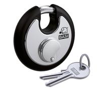BASI | Cadenas rond à clés différentes | diamètre 70 mm | acier inoxydable | résistant aux intempéries - serrure de sécurité | 1 pièce avec 2 clés