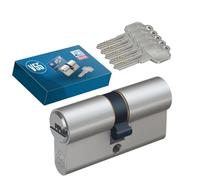BASI Double cylindre profilé V55 35/65 mm - Fonction d'urgence et de danger - Serrure à cylindre - 5 clés réversibles et carte de code - Clé à molette de perçage - Protection contre le crochetage et