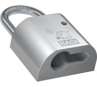 BASI - VHS PZ - Cadenas à profil - Boîtier en laiton nickelé mat - Arceau en acier inoxydable - Verrouillage des deux côtés - Compatible avec les demi-cylindres à profil DIN courants - PZ5090-0020